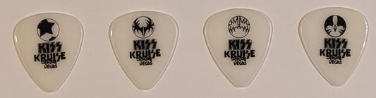KISS Kruise: Land-Locked In Vegas Glow-In-the-Dark Icon with KISS Kruise Vegas Logo Set of 4 Logo Guitar Picks