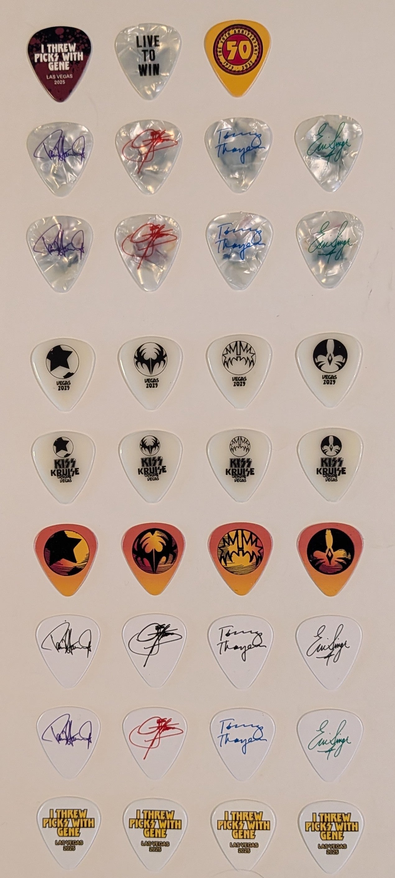 KISS Kruise: Land-Locked In Vegas Pick Complete Set Of 35 Guitar Picks
