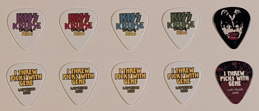 KISS Kruise: Land-Locked In Vegas Pick Throwing with Gene Simmons Set of 5 Guitar Picks