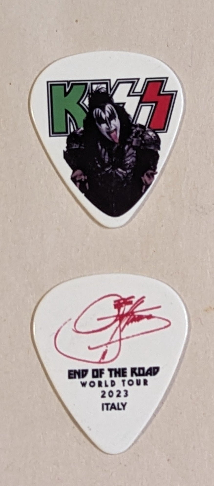 KISS 2023 End of the Road ITALY Flag Guitar Picks