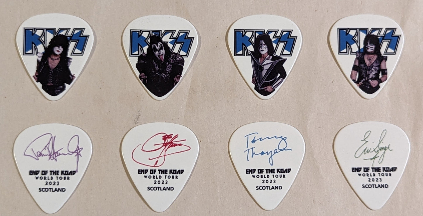 KISS 2023 End of the Road SCOTLAND Flag Guitar Picks