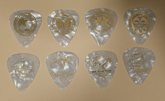 KISS 2023 MADISON SQUARE GARDEN 50th Anniversary Icon White Marble w Gold Print Guitar Picks