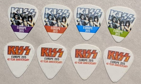 KISS Set of 8 2015 40th Anniversary Tour EUROPE Band Photo Guitar Picks