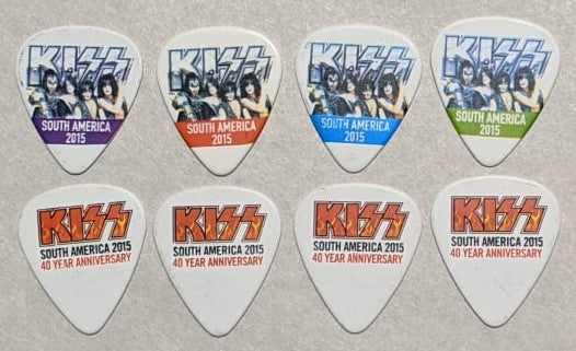 KISS Set of 8 2015 40th Anniversary Tour SOUTH AMERICA Band Photo Guitar Picks