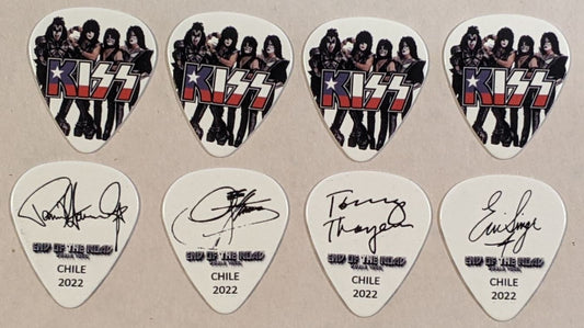 KISS 2022 End of the Road SOUTH AMERICA CHILE Flag Guitar Picks