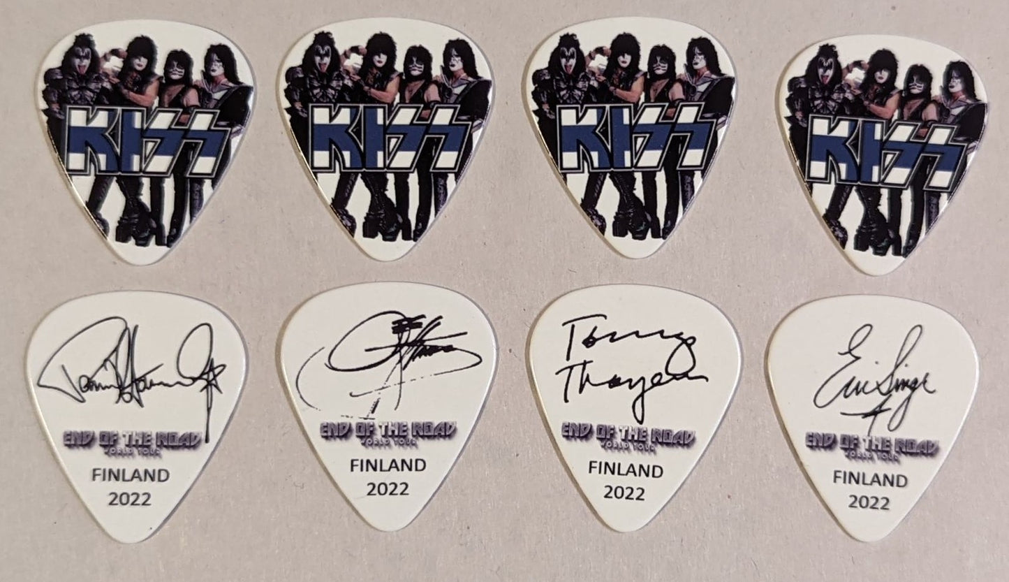 KISS 2022 End of the Road EUROPE Tour FINLAND Flag Guitar Picks