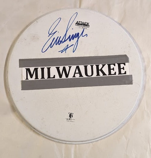 MILWAUKEE WISCONSIN 8-8-2016 ERIC SINGER Stage-Used Signed Snare Drumhead
