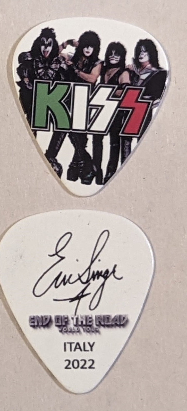 KISS 2022 End of the Road EUROPE Tour  Flag ITALY Guitar Picks