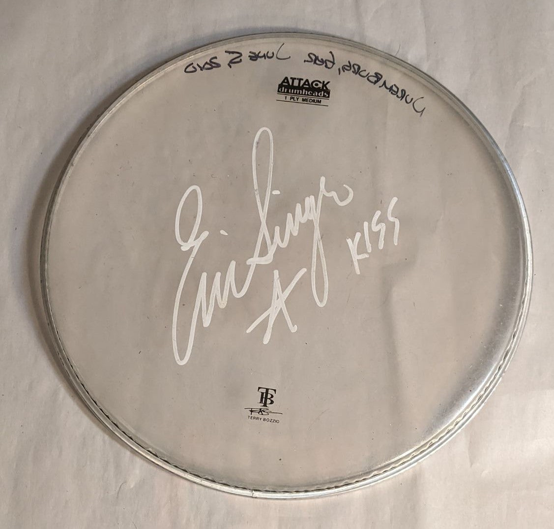 NUREMBERG GERMANY  6-2-2010 ERIC SINGER Stage-used signed 13" drum head